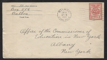 czu09o6. Canal Zone U9/12c entire General Request corner card Used Balboa 9-14-27 F-VF+. Commercial Usage of Elusive postal stationery!