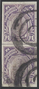 pi350g6. Philippines 350a used pair Very Fine. Scarce and Desirable 1925 Lambert Imperforate pair!
