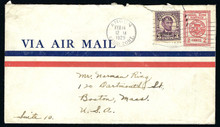 czuc02c8. Canal Zone UC2/A5 Air Mail entire used with #98 Ancon 2-14-1929 to US. F-VF. Very Scarce and Early Commercial Steamer/Airplane usage!