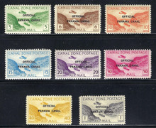 czco01c3. Canal Zone Official Airmail Stamps CO1-CO7, CO14 Unused NH Fresh & VF-XF. Outstanding set!