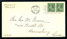 cz071o6. Canal Zone 71 (2) on cover ANCON 5-24-1926 to US. Lovely First Class Usage to U.S.
