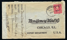 cz073o3. Canal Zone 73 cover BALBOA 6-10-1925 to US. Nice Montgomery Ward return envelope.