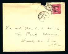 cz073o7. Canal Zone 73a single from booklet pane on cover BALBOA 12-7-1926 to US. Elusive booklet pane single on cover!