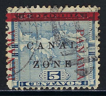 cz012i5. Canal Zone 12 variety "L" of CANAL in Antique Type. Used, F-VF. Nice Used Example of this Very Scarce Error!