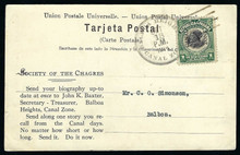 cz038f3. Canal Zone 38 on PPC tied by Scarce Balboa Heights 10-18-1914 duplex cancel. Local use. Early Balboa Heights use and cancel!