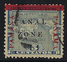 cz012g23. Canal Zone 12 variety PAMANA reading up. Used Very Fine. Unobtrusive cancel. Excellent Example of this Elusive Error!