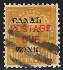 czj17c7. Canal Zone Postage Due stamp J17 Used VF-XF. Well Centered, Large Margins!