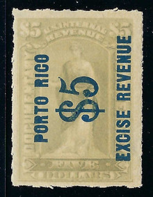 prr7c3. Puerto Rico Revenue stamp R7 Unused Never Hinged F-VF+. Fresh and Attractive!