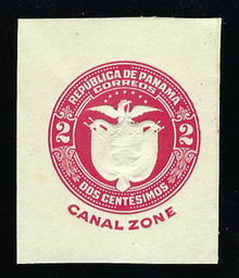 czu05u5. Canal Zone Postal Stationery U5 Unused cut square VF-XF. Excellent Example!