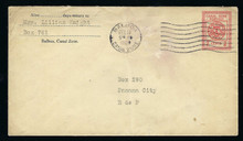 czu09e2. Canal Zone U9/10c entire Used Balboa 2-14-1928 to Panama F-VF. Balboa Request Corner Card with 3 dots in seal. Scarce postal stationery entire!