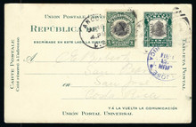 czux03c8. Canal Zone Postal Card UX3/S6 Used with #31 Ancon 6-18-1911 to Costa Rico F-VF. Scarce Uprated Foreign Usage!