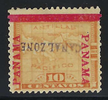 cz003e3. Canal Zone 3a "CANAL ZONE" overprint Inverted Unused OG Very Fine. Scarce and Attractive! Only 200 issued. PF and APES certificates.