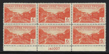 cz124e2. Canal Zone stamp 124 Plate Block of 6 Unused NH PO Fresh & VF-XF. Outstanding Example of Elusive Plate Block!