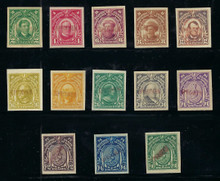 pi340e3. 1925 Philippines 2c to 10p Imperforate Portraits stamps 340aS//353aS missing 10c with "SPECIMEN" Overprints Unused NG VF-XF set. Rare and Desirable Specimen set! Only 100 issued!!