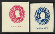 pru03a3. Puerto Rico U3-U4 large cut squares Unused VF-XF. Fresh & Attractive Set!