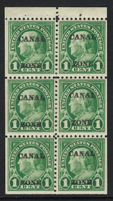 cz071e5. Canal Zone booklet pane 71e Unused OG F-VF+. Second printing with Spacing variety. Attractive Example!