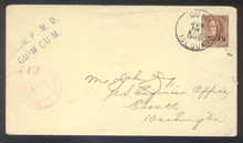 gm08f. Guam 8 (F-VF) tied by Guam 6-13-1905 duplex on REGISTERED cover to US. Scarce & Attractive registry usage!