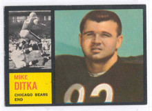 Football 1962 Topps 17 Mike Ditka Rookie Card NRMT & Scarce!