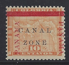 cz013b3. Canal Zone 13b "ZONE" in Antique type unused OG LH F-VF. Scarce Error - only 400 issued!