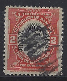 cz039e3. Canal Zone 39e Inverted Center & Overprint Used Very Fine. Scarce used example of this striking Error!