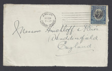 cz048c6. Canal Zone 48 cover front Ancon, 5-28-1920, to England. Very Scarce 5c Mt. Hope local overprint cover!