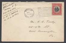 cz047h3. Canal Zone 47 on cover Ancon 12-?-20 to US. Very Scarce 2c Mt Hope ovpt on cover.