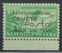 cbC031c3. Cuba Republic Airmail C31 unused NH Fresh & VF-XF. Desirable Experimental Postal Rocket overprint!