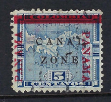 cz012a6. Canal Zone stamp 12a "CANAL" in Antique type. Used Very Fine. Scarce Variety, only 2750 issued!