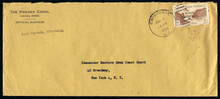 czco14g4. Canal Zone CO14 tied by Cristobal 5-2-50 duplex on Official Business Penalty cover to U.S. Excellent Example of Elusive Postal History item!