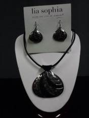 Lia Sophia abalone earrings/necklace