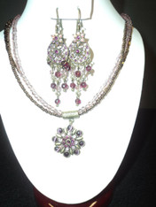 Lia Sophia enchanting purple, necklace/earrings 