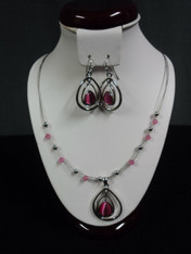 Lia Sophia cotton candy, silver-tone necklace/earrings