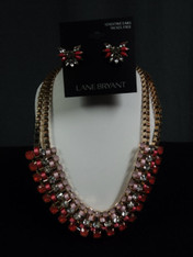 Lane Bryant jewelry set, coral/peach gold tone