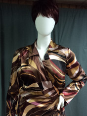 Lane Bryant blouse, gold/brown/burgundy, size 18/20