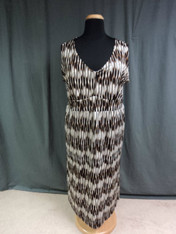 Catherines Midi Dress, Brown/White, size 3X