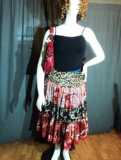 XOXO Collection Skirt, Red/Black/Beige/Denim, Size 14