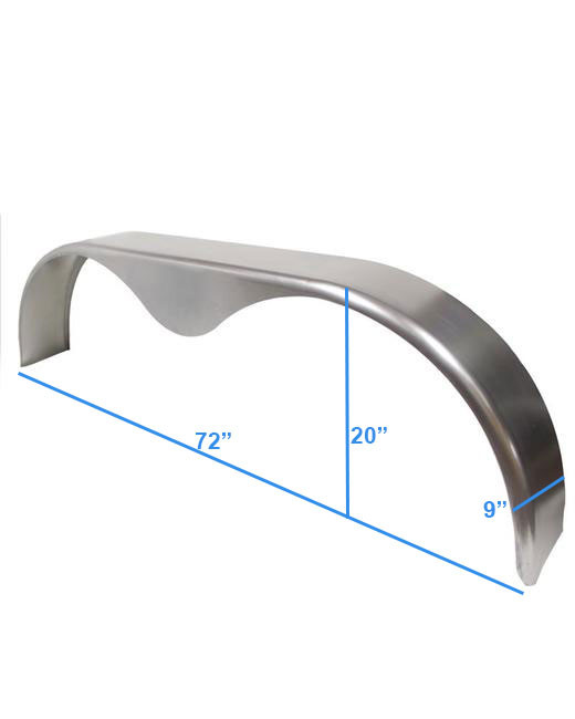 Trailer-Fenders.com 68x10-3//4 Smooth Aluminum Tandem-Axle Teardrop Trailer Fender One Pack
