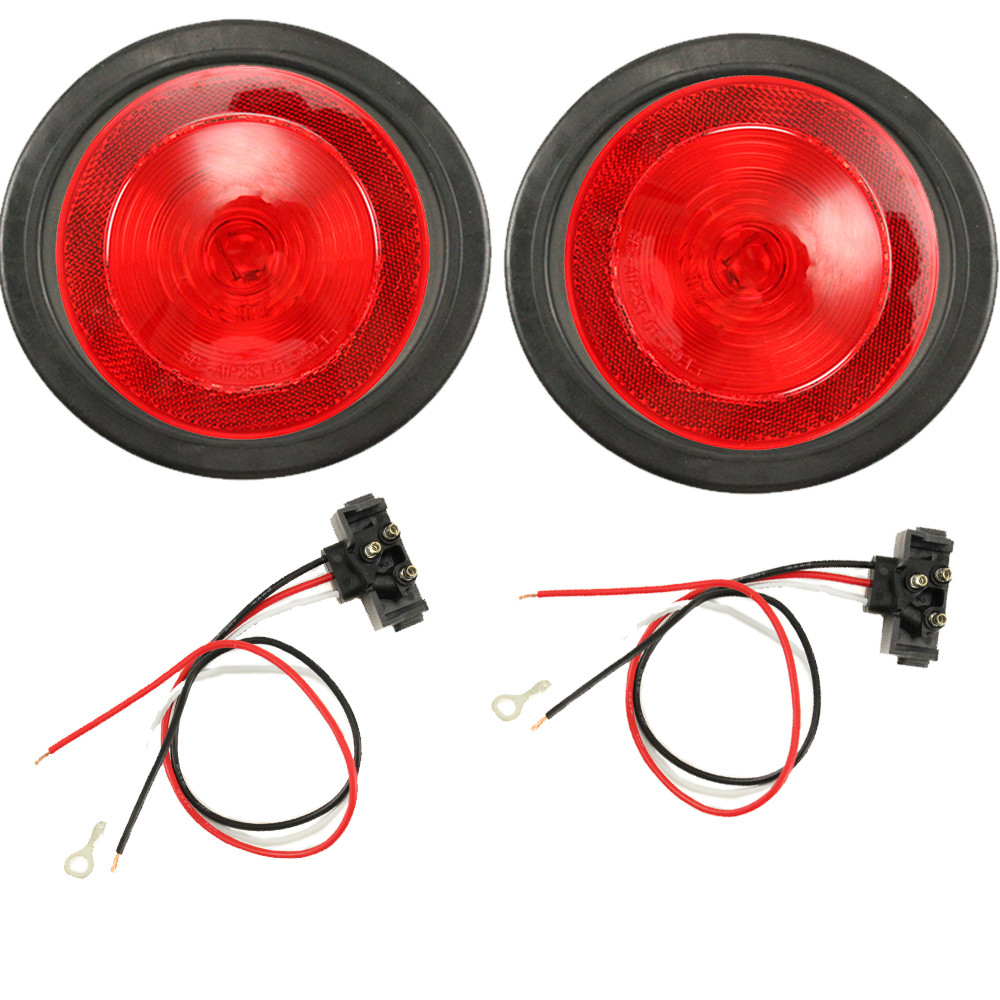 LED 4" Round Red Trailer Tail Light / Turn Signal Light ...