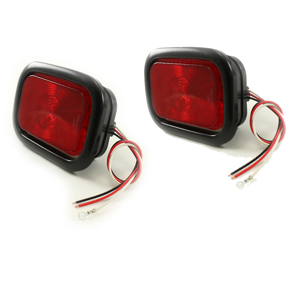Square Trailer Tail Light With Grommet U0026 Pigtail Wire Kit