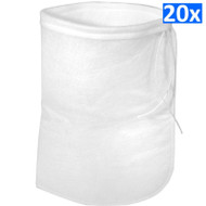 Simplicity 7" x 16" 200 Micron Mesh Filter Sock w/Drawstring - Bulk Pack of 20