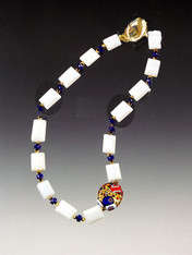 Klimt White Opal and Venetian Glass Collar  