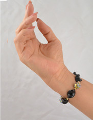 Black 24K Venetian Glass Swirl Bracelet