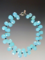 Aqua Faceted Teardrop Chalcedony Collar SOLD