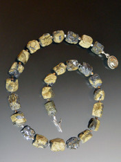 Ethically Sourced Natural Brazilian Slate Pyrite Necklace