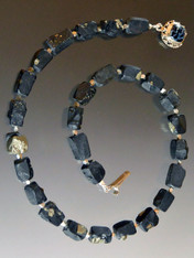 Rare Brazilian Natural Black Pyrite Sterling Collar