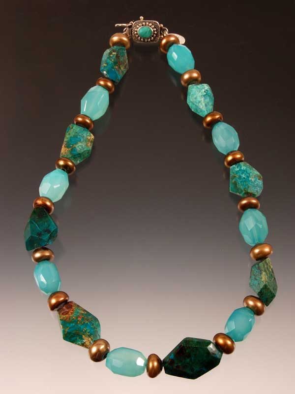 Chrysocolla Chalcedony Collar - Bess Heitner Jewelry Designs