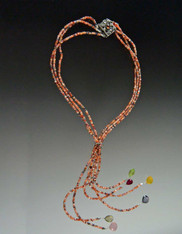 MicroFaceted Gemstone Sapphire Cascade Adjustable Lariat SOLD