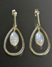 Rainbow Moonstone Sterling Silver Dangle Earrings SOLD