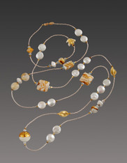 Opulent Pearl White and Gold Venetian Rope