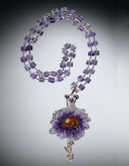 Amethyst Stalactite Pendant on Silver Amethyst Chain